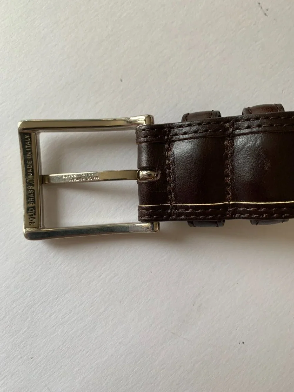 CARROLL & CO. Beverly Hills Pasadena Handmade in Spain Leather Belt Brown Beige